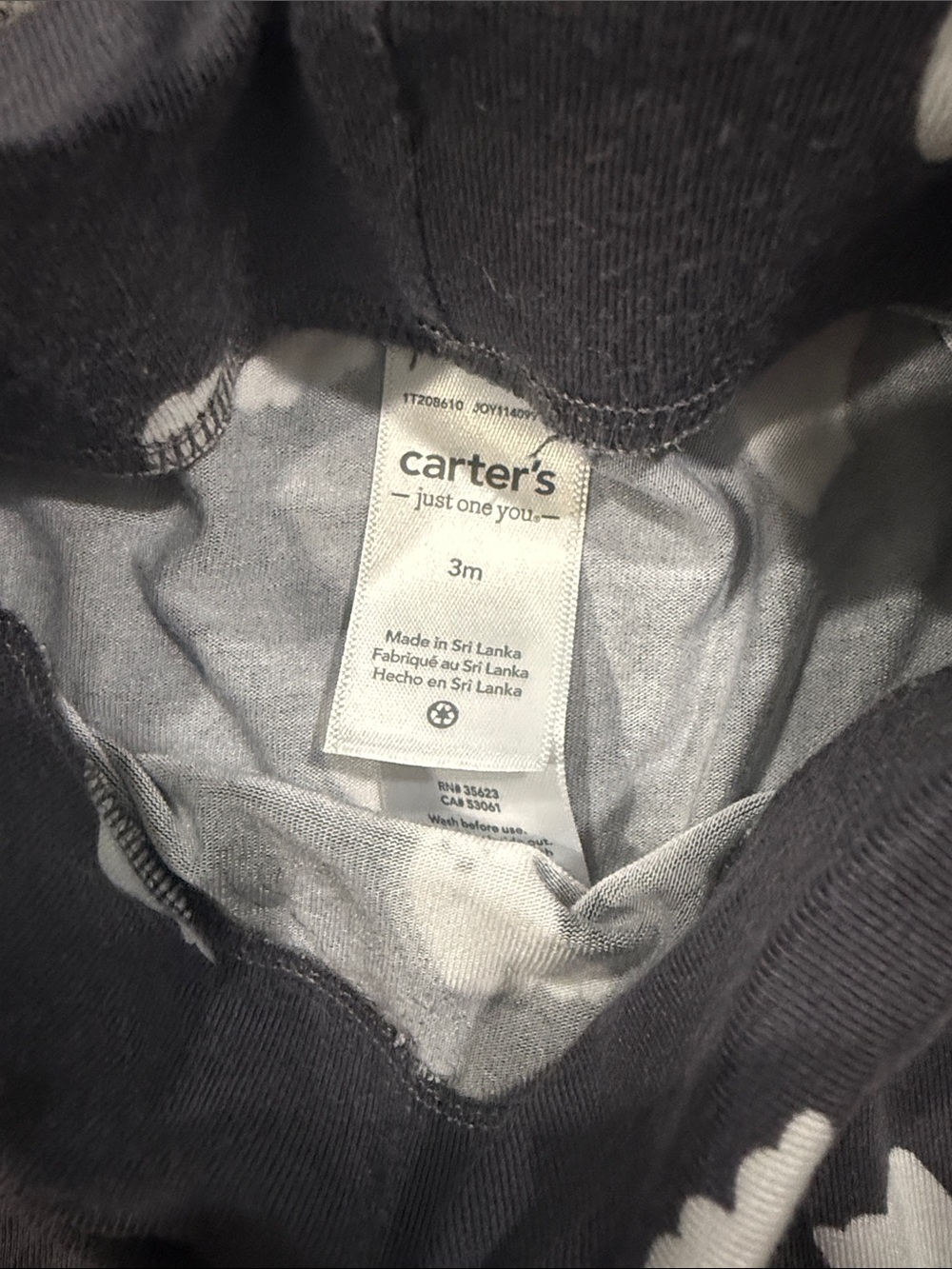 Carter's Black Pajama Set with White Ghost Print - Picture 3 of 5